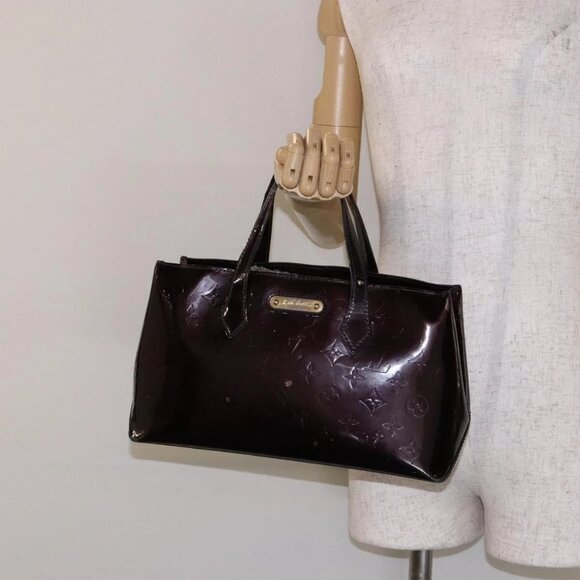 LOUIS VUITTON Monogram Vernis Wilshire PM Hand Bag Amarante Auth - Picture 14 of 16